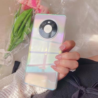 Imagem de Capa transparente Rainbow Gradient Aurora Phone para Huawei P50 Pro P40 P30 Mate 40 Honor 50 30 X20 SE Nova 8 7 Capa dura transparente, A, For Honor 50 SE