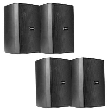 Imagem de Kit 4 Caixas Acústicas Frahm PS200 New Passiva Preta - 30 Watts Rms