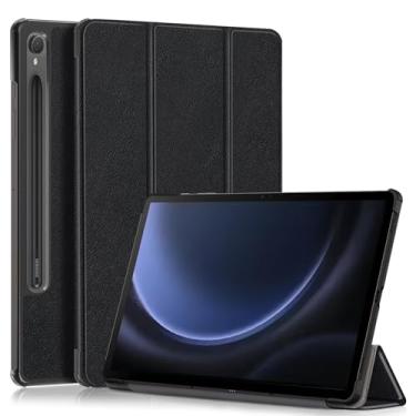 Imagem de Tábua PC Capa Capa compatível com Samsung Galaxy Tab S9 FE SM-X510/SM-X516 capa tripla para tablet inteligente de 11 polegadas, capa ultrafina e leve com suporte rígido para PC capa traseira fólio, ca
