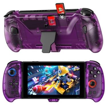 Imagem de NexiGo Hall Effect Gripcon with Kickstand and HDMI Out for TV Docking, Hall Sensing Joystick for Switch/Switch OLED, Handheld Mode, 4K/1080P Supported HDMI and USB 3.0 Port, Purple