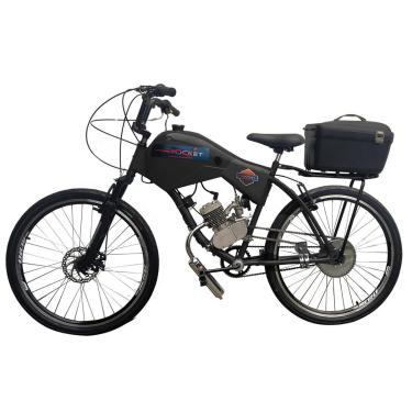 Imagem de Bicicleta Motorizada 100cc Coroa 52 Fr Disk/Susp com Carenagem Cargo Rocket - Preto-Unissex