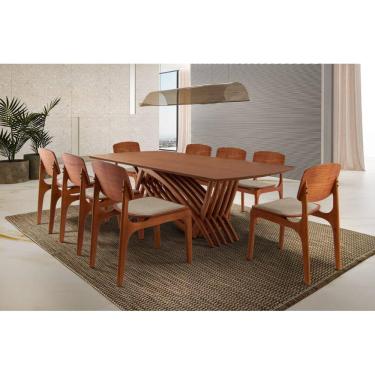 Imagem de Sala de Jantar Madeira Maciça 8 Cadeiras 2,20x1,10m - Aurora-Turquia - Espresso Móveis