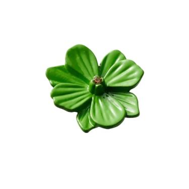 Imagem de Puxadores de armário retrô em forma de flor, puxadores e puxadores de porta de armário de cozinha para móveis, hareware, verde