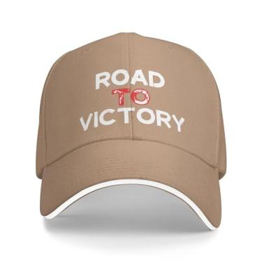 Imagem de Boné de beisebol vintage 2024 Road in Victory Truckers ajustável para homens/mulheres boné de caminhoneiro, Cor da areia, G
