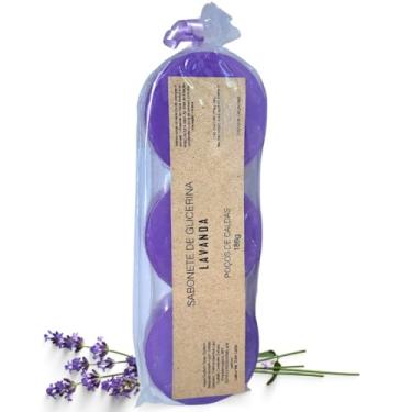 Imagem de Sabonete Artesanal de Glicerina e Lavanda kit 3 barras