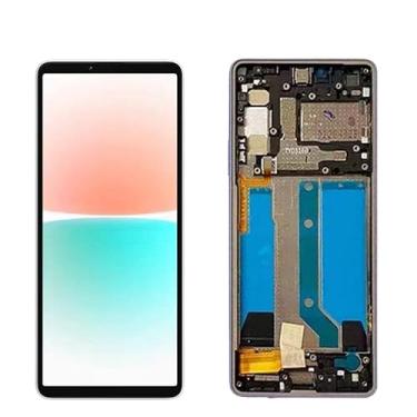 Imagem de SHOWGOOD 15.2 cm AMOLED para Sony Xperia 10 IV Display LCD Touch Screen Digitalizador Assembléia X10 IV XQ-CC54 Substituição de tela sensível ao toque (branco com moldura)