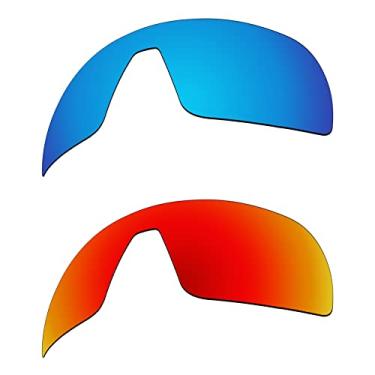 Imagem de EZReplace Lentes de reposição com óculos de sol Oakley Sutro OO9406 (lentes polarizadas) - Serve para armação Oakley Sutro (azul gelo + vermelho fogo)
