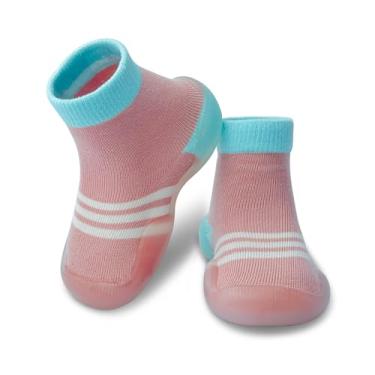 Imagem de Dookeh Sapatos de bebê meninos meninas sapatos de primeira caminhada antiderrapante sola macia tênis infantil infantil babygirl meia sapatos, 4 - cereja clara, 2.5-3 years Toddler