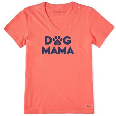 Imagem de Life is Good - Camiseta feminina Dog Mama, Manga laranja, M