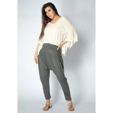 Imagem de Calça Saruel Malha Drapeada Mescla - Único-Feminino