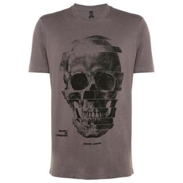 Imagem de Camiseta John John Offset Skull Cinza Escura Masculina-Masculino