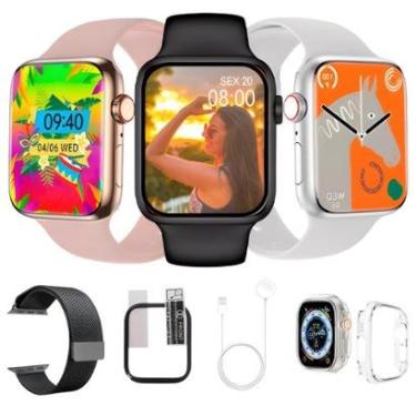 Imagem de Smartwatch W59 Mini Relogio P/Pulso Fino Original C/2 Pulseira Pelicula Case Android iOS Bluetooth-Unissex