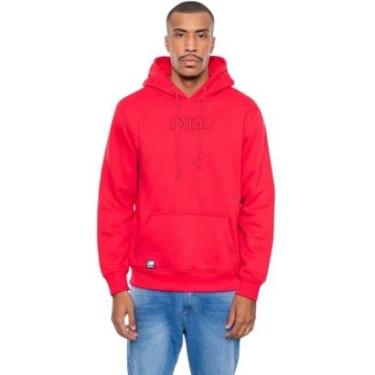Imagem de Blusa de Moletom Canguru com Capuz Fatal Fechado Vermelho-Masculino