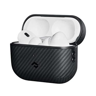 Imagem de PITAKA Capa para AirPods Pro 2, capa protetora fina à prova de choque AirPods Pro 2ª geração, compatível com MagSafe, feita de fibra de aramida 600D
