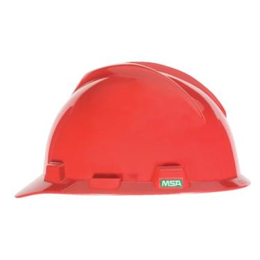 Imagem de MSA 475358 V-Gard Slotted Hard Hat, Cap Style, with 4-point Fas-Trac III Suspension, Standard, White