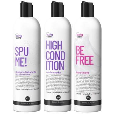 Imagem de Kit Curly Care Shampoo Condicionador E Leave In Leve Be Free Creme De
