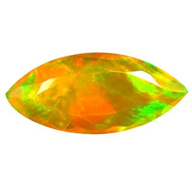 Imagem de 1,90 ct AAA A+ qualidade pedra preciosa corte marquise (17 x 8 mm) opala arco-íris etíope não aquecida genuína e extraída da terra pedra preciosa solta