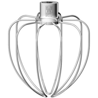 Imagem de Acessório de batedor resistente para batedeiras KitchenAid 5Plus-6QT Bowl-Lift - Chicote de fio de aço inoxidável extragrosso para bater rápido, perfeito para lotes grandes, pode ser lavado na