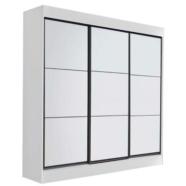 Imagem de Guarda Roupa Tokio 3 Portas de Correr 8 Gavetas Cor Branco - Rud Rack