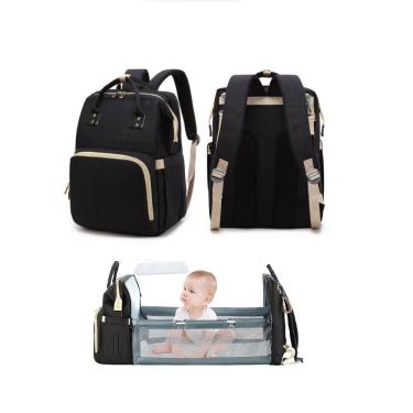 Imagem de Mochila Maternidade Berço Portatil Preta Baby World