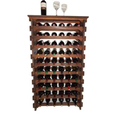 Imagem de Adega Madeira Vinho 60 Garrafas Mesinha Cor Embuia C06