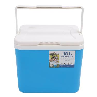 Imagem de Refrigerador Portátil Isolado, Caixa Refrigeradora de Isolamento Rígido à Prova de Vazamento de 15L para Festas Ao Ar Livre, Utilização Não Autorizada, Camping, Viagens, (BLUE)