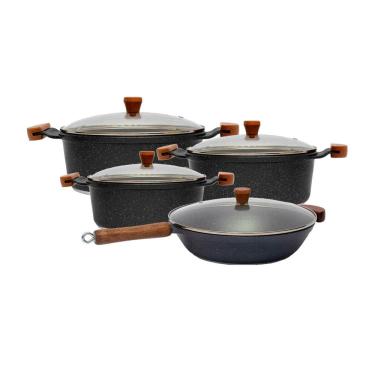 Imagem de Jogo Panelas Granito AM 18 20 24 e Frigideira 24cm Javali