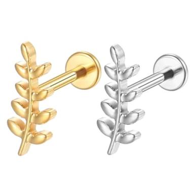 Imagem de Piercing Helix Conch Tragus Labret Titânio Pvd Galho 1.2x8 (Dourado)