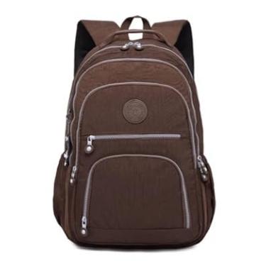 Imagem de Mochila Bolsa menina e meninoLeve acolchoada Moderna Feminina Escola Faculdade Trabalho Viagem Academia Passeio Grande Espa?osa Estilosa (marrom)