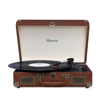 Imagem de Raveo Vitrola Sonetto Vintage Brown com Conexão Bluetooth, USB Reproduz e Grava, Rádio FM, Saída Auxiliar e Bivolt