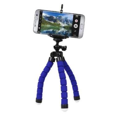 Imagem de Mini Tripé Flexível p/ Celular 16cm - Azul - GREIKA