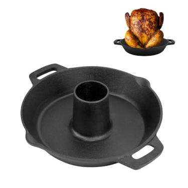 Imagem de Assadeira de frango de ferro fundido para o Dia de Ação de Graças, assadeira de frango, suporte de frango para a maioria das grelhas e forno, assadeira de peru para o Dia de Ação de Graças, Natal,