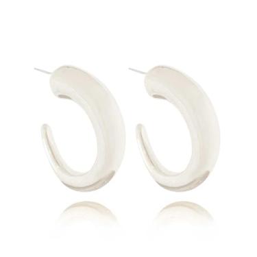 Imagem de PRI ACESSORIOS - Brinco Bijuteria Carol Argola Tubo Ródio