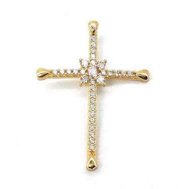 Imagem de Pingente em Ouro 18K Crucifixo Cravejado - Elegancy Joias