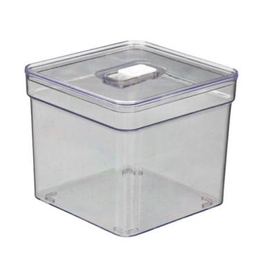 Imagem de Organizador Alto Quadrado Transparentes Multiuso C/ Tampa 1 UN - PLAST
