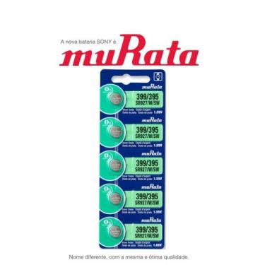 Imagem de 100 Baterias SONY-Murata 399/395 SR927SW 1.55V Célula de Botão de Reló