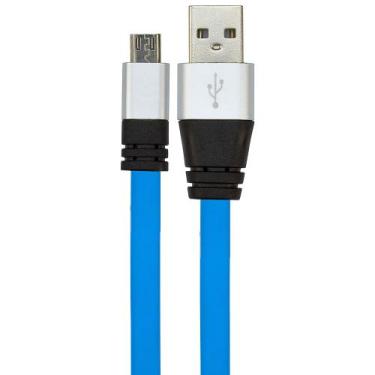 Imagem de Cabo Micro USB Flat Celular de Silicone - Azul - CIRILO CABOS