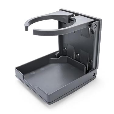 Imagem de Camco Suportes ajustáveis para bebidas para trailer/marinha | Local conveniente para uma bebida dentro de trailers, carros, vans, caminhões ou barcos | Pacote com 2, cinza (44047)