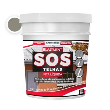 Imagem de Fita Multiuso Líquida Para Telhados SOS Telhas 3,6KG Cinza - Elastimen