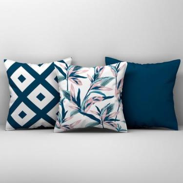 Imagem de Kit Trio de Almofadas Cheias Estampadas em Veludo Suede 45cm x 45cm En
