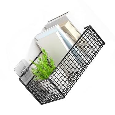 Imagem de Cesta de Armazenamento de Parede de Aço Preto Multifuncional Pendurado Organizador de Cozinha Dormitórios Quarto