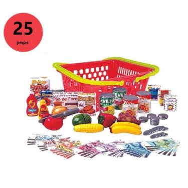 Imagem de Brincadeira de Comprinhas Infantil Cesta de Enlatados Comida - Big Sta