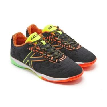 Imagem de Chuteira de Futsal Indoor Copa Kelme Detalhe Laranja Amarelo e Verde, 