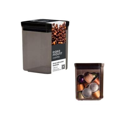 Imagem de Pote Hermético Porta Café Quadrado 1.000ml Paramount - Paramount Plást