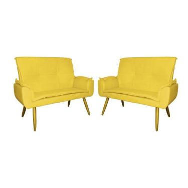 Imagem de Kit 02 Poltronas Namoradeiras Emília Suede Cores - DS Estofados, Amare