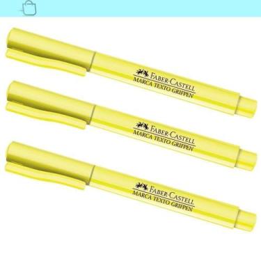 Imagem de Kit De 3 Canetas Marca Texto Amarela Faber Castell Grifpen Amarelo, Am