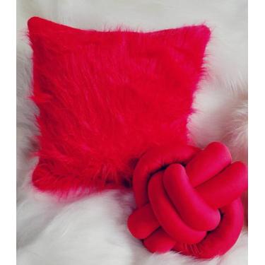 Imagem de 1 Almofada Pelo Alto Cheia + 1 Nó Nozinho - Gabi Flor, Vermelho