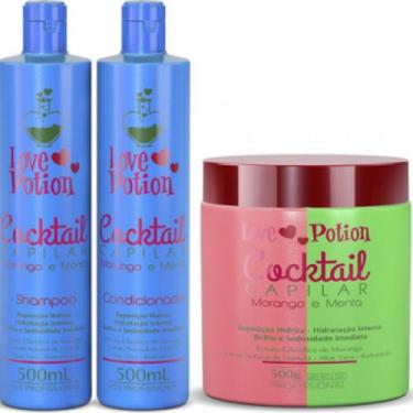 Imagem de Kit cocktail morango e menta hidratação - love potion 3x500ml