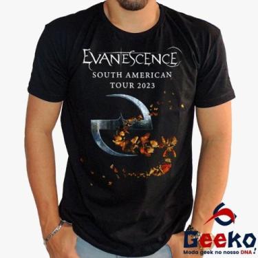 Imagem de Camiseta Evanescence 100% Algodão South America Tour 2023 Rock Geeko, 