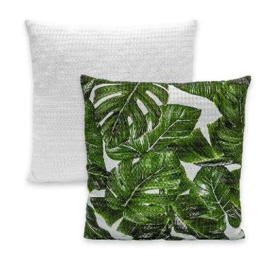 Imagem de Kit 2 Capas de Almofadas PIQUET Favinho Lisa e Estampada 40x40 C/ Zípe